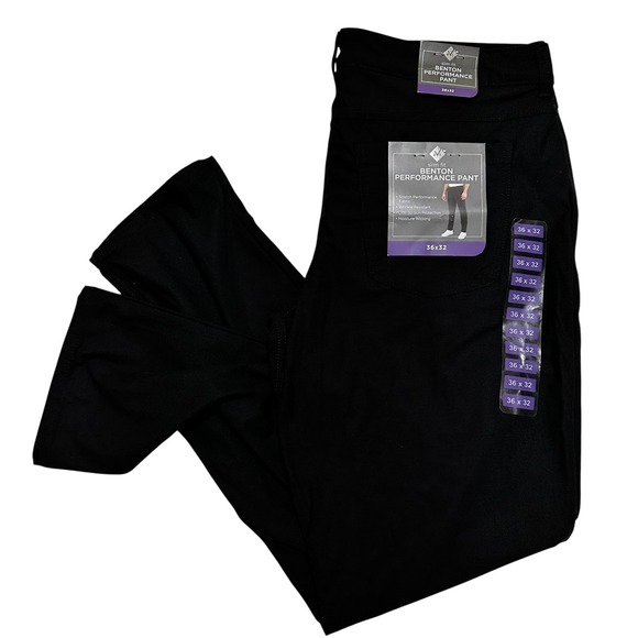 Members Mark Mens 36x32 Slim Fit Benton Performance Black Pants NWT - Picture 1 of 10